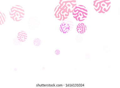 Light Purple, Pink vector background with bubbles. Beautiful colored illustration with blurred circles in nature style. Pattern for futuristic ad, booklets.