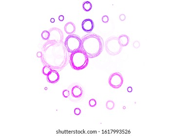 Light Purple, Pink vector background with spots. Abstract illustration with colored bubbles in nature style. Pattern for beautiful websites.