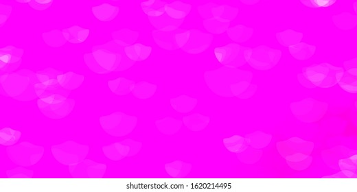 Light Purple, Pink vector background with bubbles. Abstract decorative design in gradient style with bubbles. Pattern for booklets, leaflets.