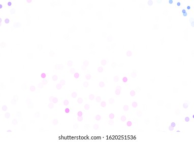Light Purple, Pink vector background with xmas snowflakes. Colorful decorative design in xmas style with snow. Pattern for new year ad, booklets.