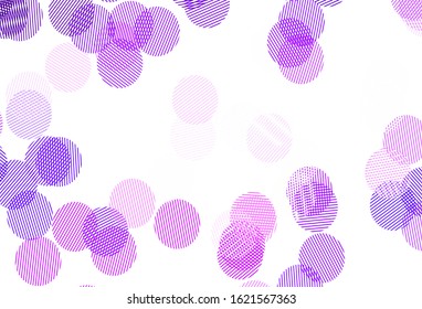 Light Purple, Pink vector background with bubbles. Modern abstract illustration with colorful water drops. Design for poster, banner of websites.