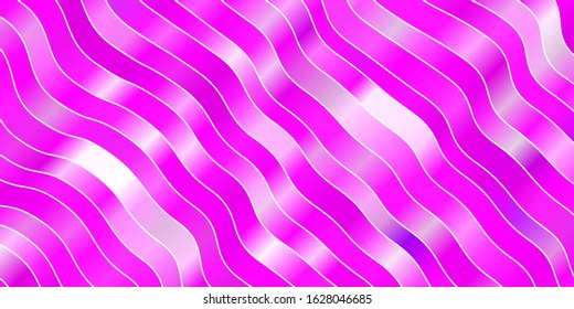 Light Purple, Pink vector background with curved lines. Colorful illustration, which consists of curves. Template for cellphones.