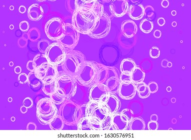 Light Purple, Pink vector background with spots. Modern abstract illustration with colorful water drops. Pattern for ads, leaflets.