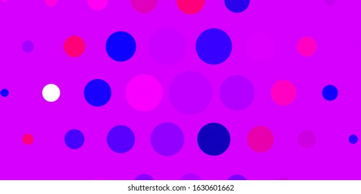Light Purple, Pink vector background with bubbles. Abstract illustration with colorful spots in nature style. Pattern for booklets, leaflets.