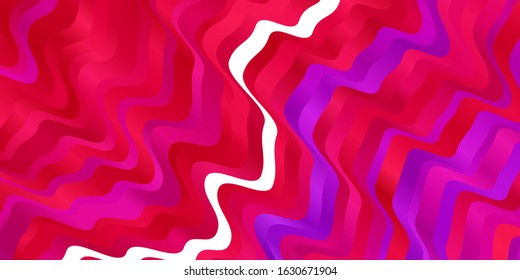 Light Purple, Pink vector background with curves. Colorful illustration in abstract style with bent lines. Smart design for your promotions.