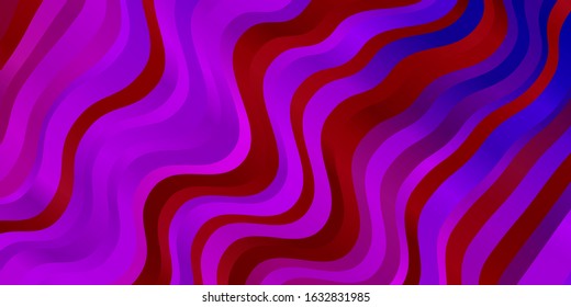 Light Purple, Pink vector background with bent lines. Abstract illustration with gradient bows. Template for your UI design.