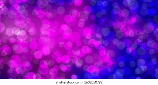 Light Purple, Pink vector background with spots. Abstract colorful disks on simple gradient background. Design for your commercials.