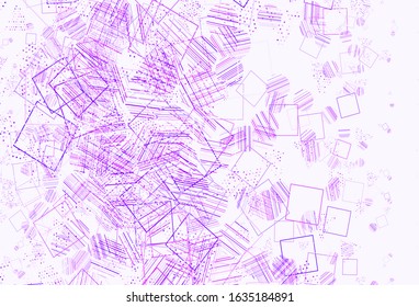 Light Purple, Pink vector background with triangles, circles, cubes. Illustration with set of colorful circles, triangles, squares. Smart design for your adverts.