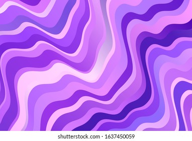 Light Purple, Pink vector background with wry lines. Modern gradient abstract illustration with bandy lines. A completely new design for your business.