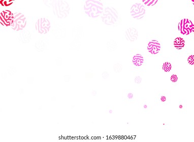Light Purple, Pink vector background with spots. Glitter abstract illustration with blurred drops of rain. Design for poster, banner of websites.
