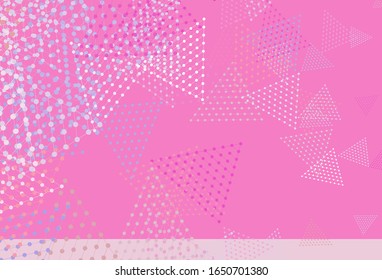 Light Purple, Pink vector background with polygonal style with circles. Circles, lines on abstract background with colorful gradient. Best design for poster, banner.