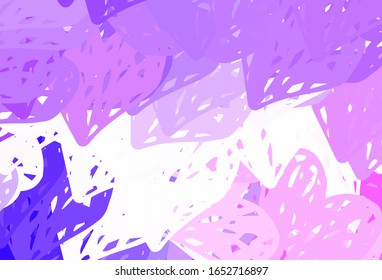 Light Purple, Pink vector background with Shining hearts. Illustration with shapes of gradient hearts on blur backdrop. Design for a business advert of anniversary.