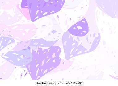 Púrpura clara, fondo vector rosado con corazones. Ilustración brillante con corazones sobre plantilla abstracta. Diseño para un anuncio de aniversario de negocios.