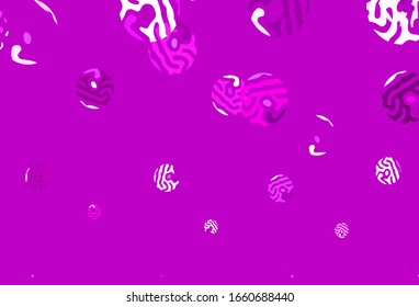Fondo vector rosa claro morado con burbujas. Decoración borrosa de estilo abstracto con burbujas. Patrón para sitios web hermosos.