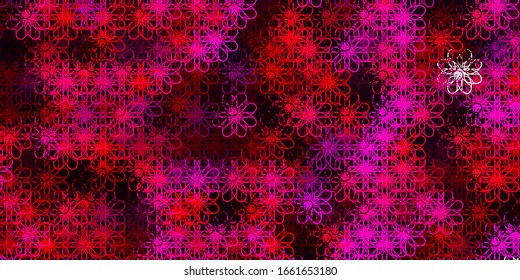 Light Purple, Pink vector background with lines. Illustration in halftone style with gradient curves. Best design for your ad, poster, banner.