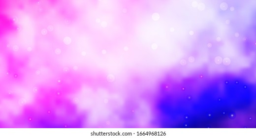 Light Purple, Pink vector background with small and big stars. Shining colorful illustration with small and big stars. Pattern for wrapping gifts.