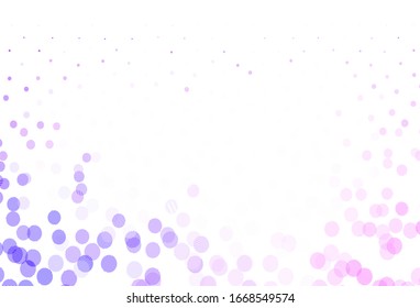 Light Purple, Pink vector background with bubbles. Blurred decorative design in abstract style with bubbles. Pattern for textures of wallpapers.