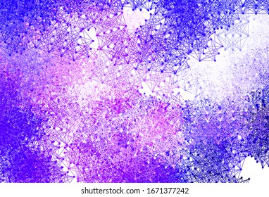 Light Purple, Pink vector background with forms of artificial intelligence. Shining illustration with AI shapes on abstract template. Template for ads of intellect, innovations.