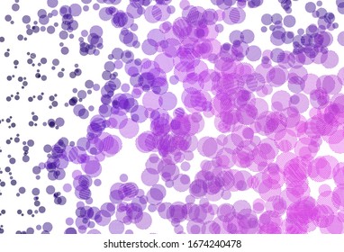 Light Purple, Pink vector background with spots. Illustration with set of shining colorful abstract circles. Pattern for futuristic ad, booklets.