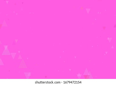 Light Purple, Pink vector background with triangles, circles. Beautiful illustration with circles, triangles in nature style. Pattern for websites.