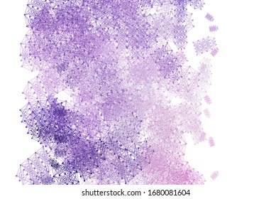 Light Purple, Pink vector background with forms of artificial intelligence. Abstract illustration with links and dots of AI. Template for ads of intellect, innovations.