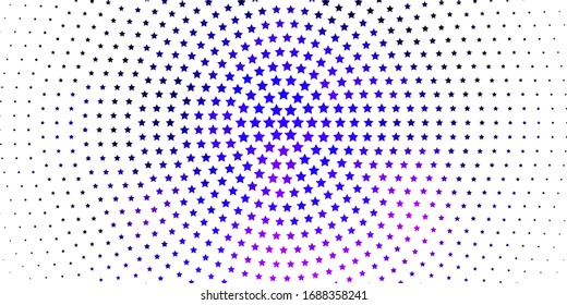 Light Purple, Pink vector background with small and big stars. Colorful illustration in abstract style with gradient stars. Pattern for websites, landing pages.