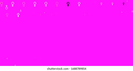 Light Purple, Pink vector background with woman symbols. Abstract illustration with a depiction of women's power. Background for International Women’s Day.