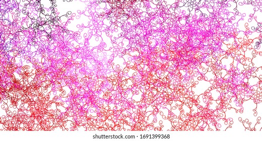 Light Purple, Pink vector background with bent lines. Brand new colorful illustration with bent lines. Template for your UI design.