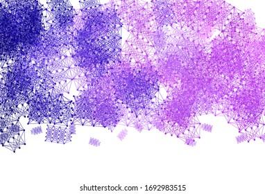 Fondo vector rosa claro púrpura con formas de inteligencia artificial. Diseño colorido de estilo sencillo con enlaces AI. Patrón de ciencia, diseños futuristas.
