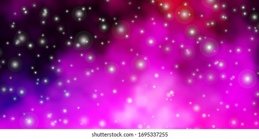 Light Purple, Pink vector background with colorful stars. Colorful illustration in abstract style with gradient stars. Pattern for new year ad, booklets.