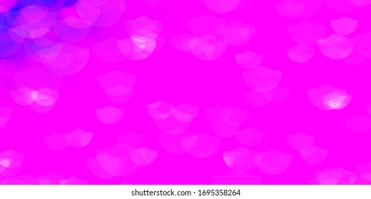 Light Purple, Pink vector background with bubbles. Abstract decorative design in gradient style with bubbles. Pattern for booklets, leaflets.