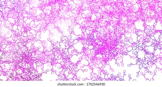 Light Purple, Pink vector background with curves. Illustration in halftone style with gradient curves. Template for your UI design.