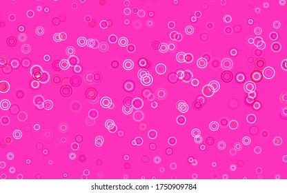 Light Purple, Pink vector background with spots. Glitter abstract illustration with blurred drops of rain. Design for poster, banner of websites.
