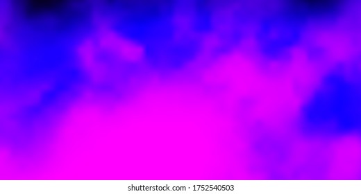 Light Purple, Pink vector background with clouds. Gradient illustration with colorful sky, clouds. Colorful pattern for appdesign.