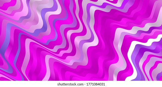Light Purple, Pink vector background with curves. Abstract gradient illustration with wry lines. Template for your UI design.