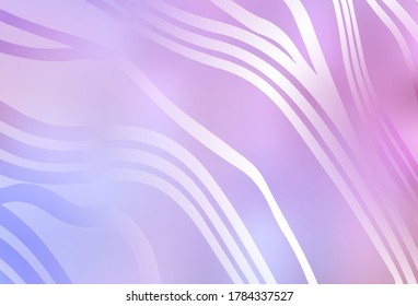 Light Purple, Pink vector background with lines. Modern gradient abstract illustration with bandy lines. Pattern for your design.