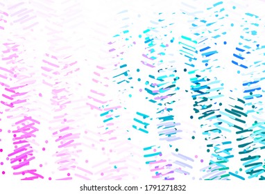 Púrpura claro, fondo vectorial rosado con rayas rectas. Ilustración abstracta brillante con palos de colores. Diseño inteligente para su anuncio comercial.