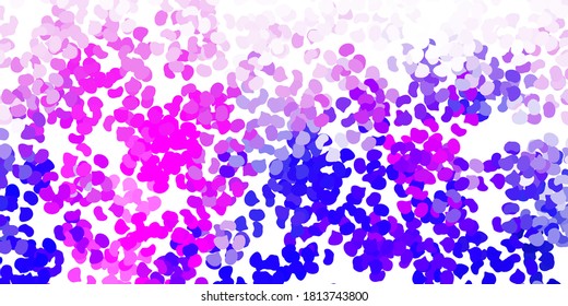 Púrpura claro, fondo vector rosa con formas aleatorias. Ilustración abstracta moderna con formas aleatorias gradientes. Diseño inteligente para su negocio.