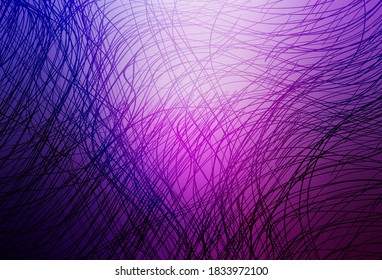 Hellviolett, rosafarbener Vektorhintergrund mit verbogenen Linien. Abstrakte Illustration mit wry lines. Abstraktes Design für Ihre Website.