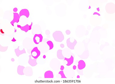 Light Purple, Pink vector background with bubbles. Abstract illustration with colored bubbles in nature style. Pattern for ads, leaflets.