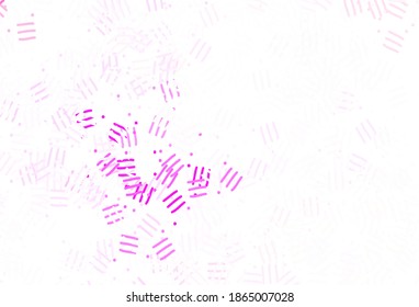 Light Purple, Pink vector background with stright stripes, dots. Glitter abstract illustration with colorful sticks. Pattern for ads, posters, banners.