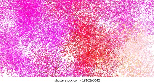 Light purple, pink vector background with bent lines. Colorful geometric sample with gradient curves.  Pattern for ads, commercials.