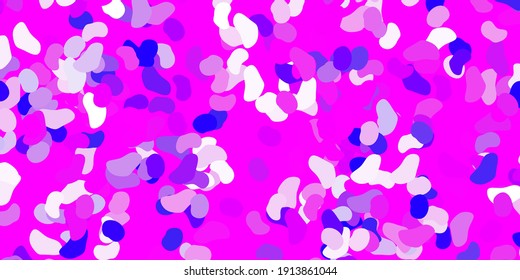Light purple, pink vector background with random forms. Colorful abstract forms with gradient in simple style. Background for cell phones.