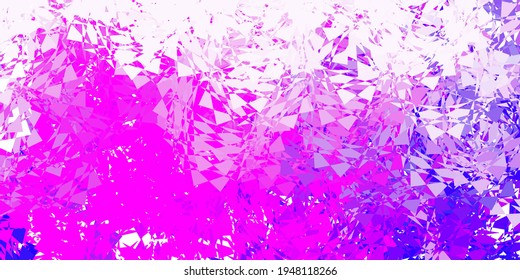 Púrpura claro, fondo vector rosa con triángulos. Ilustración abstracta sobresaliente con una gama de triángulos coloridos. Una adición fácil a sus comerciales.