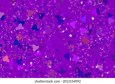 Light Purple, Pink vector background with abstract shapes. Colorful chaotic forms with gradient in modern style. Simple design for your web site.