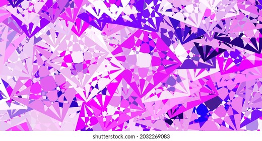Púrpura claro, fondo vector rosado con formas poligonales. Formas triangulares con gradiente colorido en estilo abstracto. Material de las páginas de aterrizaje.