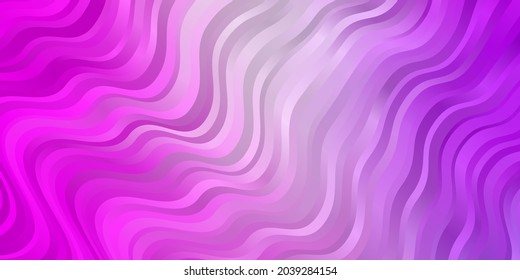 Light Purple, Pink vector background with bent lines. Colorful illustration with curved lines. Template for cellphones.