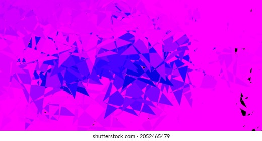 Púrpura claro, fondo vector rosa con triángulos. Ilustración de material web con triángulos abstractos coloridos. Plantilla para comerciales.