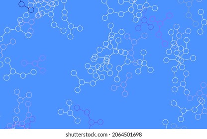 Light Purple, Pink vector background with forms of artificial intelligence. Shining colorful illustration with real structure of AI. Template for ads of intellect, innovations.