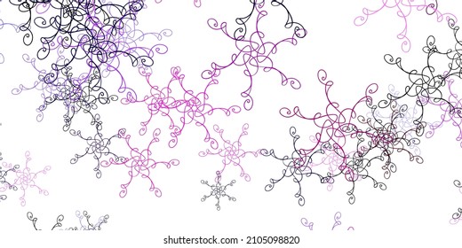 Púrpura claro, fondo vector rosado con arcos. Ilustración abstracta con arcos de gradiente. Patrón para sitios web, páginas de inicio.